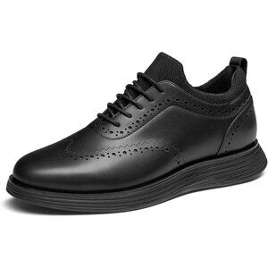 Casual Dress Oxford Shoes Men's Black Business Formal Comfort Wingtip Sneaker